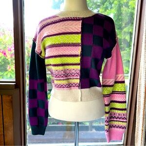 [ BP ] Mixed Print Vintage Look Sweater